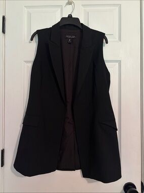 Rachel Zoe Black Sleeveless Blazer Vest size S